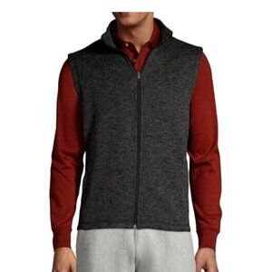LANDS' END Sweater FleeceBlack‎ Heather Vest  men size L
